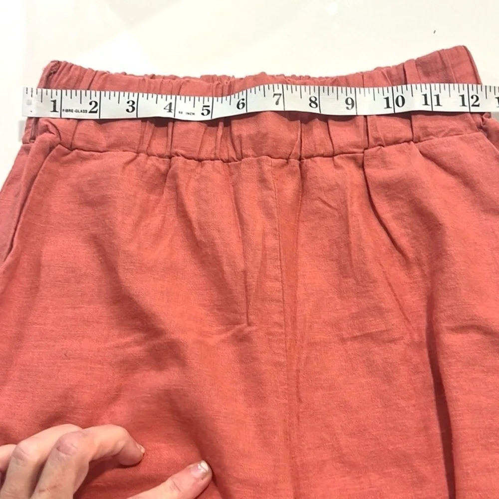 Carla Ruben Couture’,Italian Linen Viscose Cropped &  Cuffed Pants Italy Size S